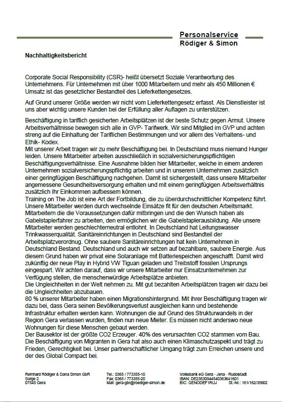 CSR-Bericht